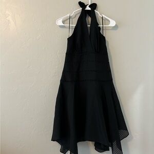 Halston Heritage Black Textured Dress